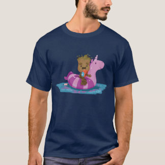 Groot Swimming on a Pool Float T-Shirt