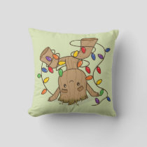 Groot Tangled in Holiday Lights Throw Pillow