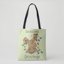 Groot Tangled in Holiday Lights Tote Bag