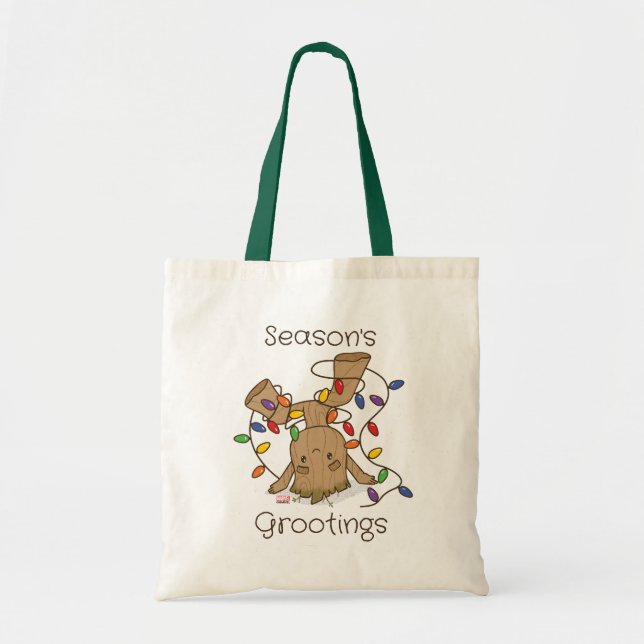 Groot Tangled in Holiday Lights Tote Bag (Front)