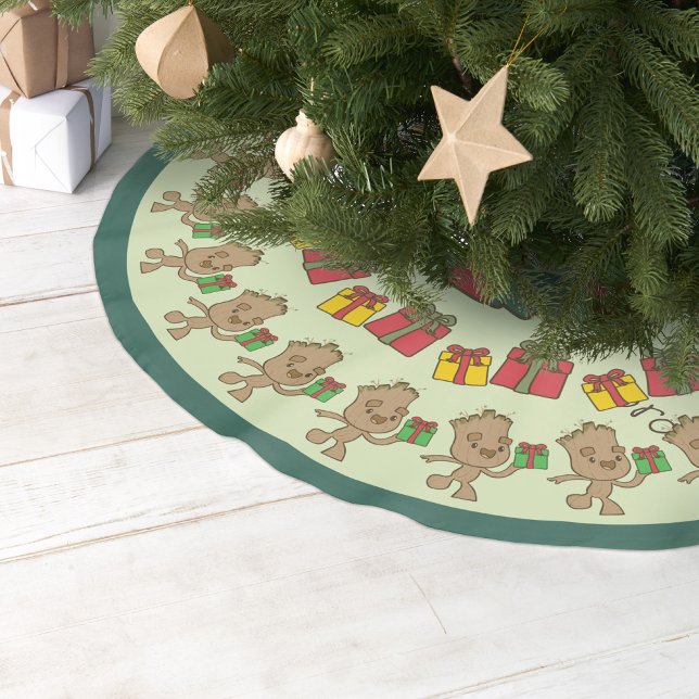 Groot Tangled in Holiday Lights Tree Skirt (Tree skirt under tree)