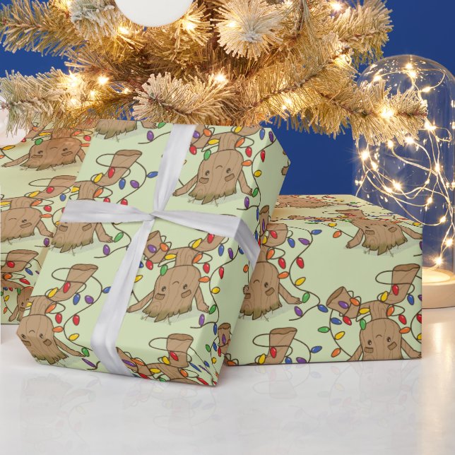 Groot Tangled in Holiday Lights Wrapping Paper (Holidays)