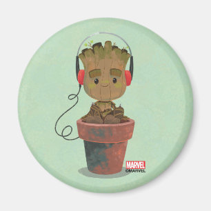 Groot Wearing Headphones Magnet