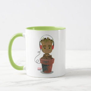 Groot Wearing Headphones Mug