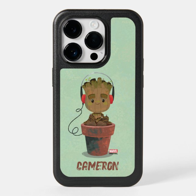 Groot Wearing Headphones Otterbox iPhone Case (Back)