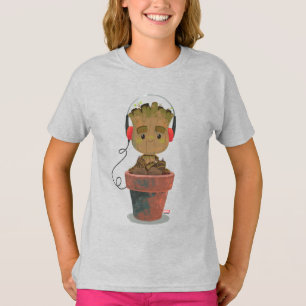 Groot Wearing Headphones T-Shirt