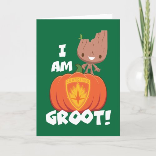 Groot With Guardians of the Galaxy Jack_o_Lantern Holiday Card