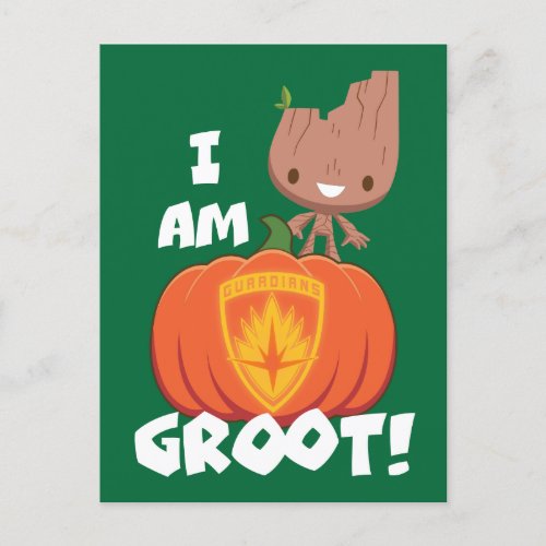 Groot With Guardians of the Galaxy Jack_o_Lantern Holiday Postcard