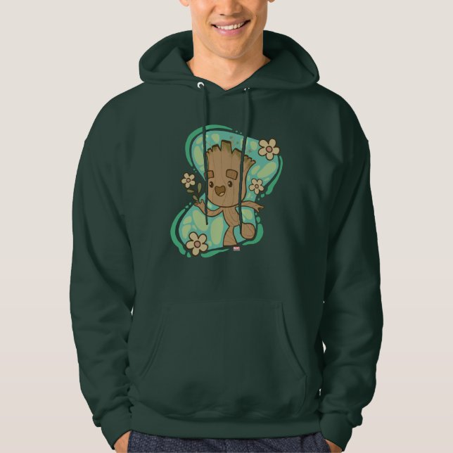 Groot with Yellow Flowers Hoodie (Front)