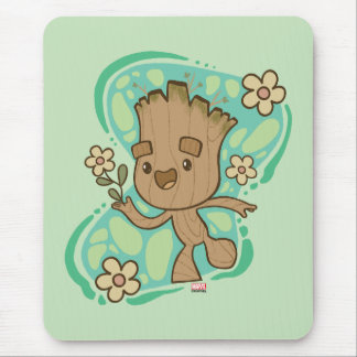 Groot with Yellow Flowers Mouse Pad