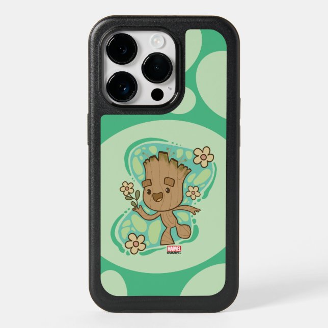 Groot with Yellow Flowers Otterbox iPhone Case (Back)