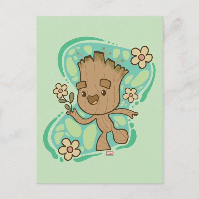 Groot with Yellow Flowers Postcard (Front)