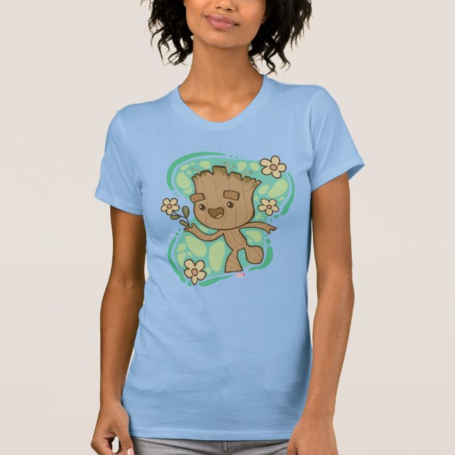 Groot with Yellow Flowers T-Shirt (Front)