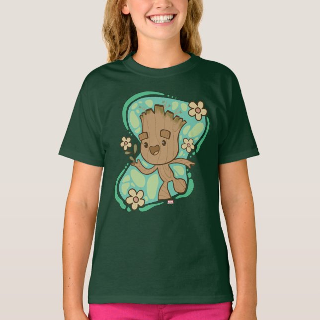 Groot with Yellow Flowers T-Shirt (Front)