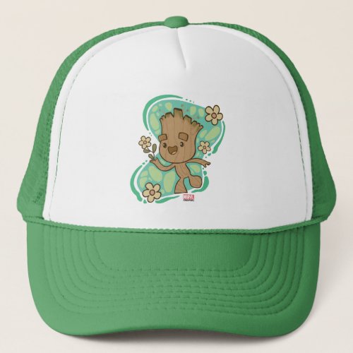 Groot with Yellow Flowers Trucker Hat