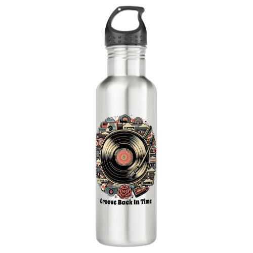 Groove Back in Time  Stainless Steel Water Bottle
