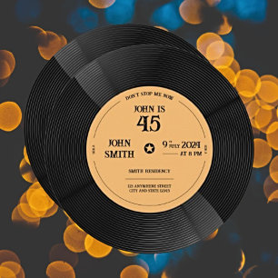 Groove into Celebration: Vinyl Record Birthday Invitation