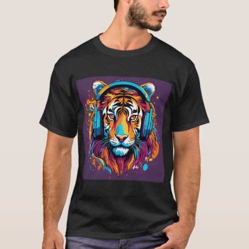 Groove Tiger A Vibrant DJ Masterpiece T_Shirt