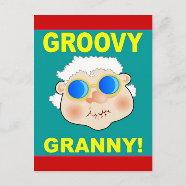 Groovey Granny Cartoon Postcard (Front)