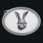Groovi Rabbit Bunny Face With Sunglasses Easter Belt Buckle<br><div class="desc">Groovi Rabbit Bunny Face With Sunglasses Easter</div>