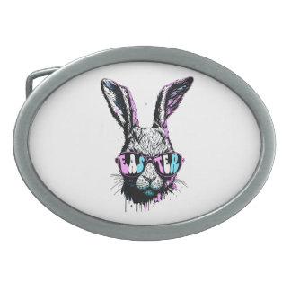 Groovi Rabbit Bunny Face With Sunglasses Easter Belt Buckle