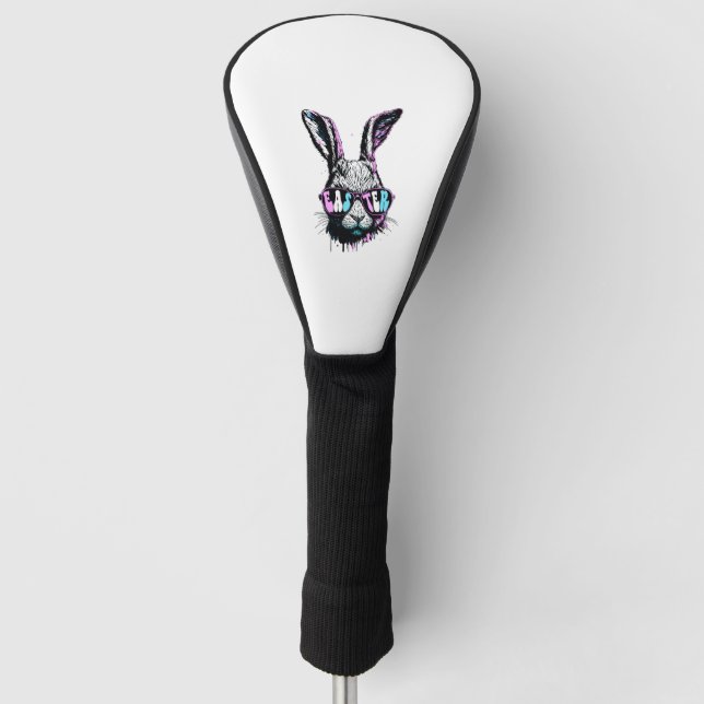 Groovi Rabbit Bunny Face With Sunglasses Easter Golf Head Cover (Front)