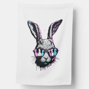 Groovi Rabbit Bunny Face With Sunglasses Easter House Flag