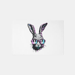 Groovi Rabbit Bunny Face With Sunglasses Easter Rug