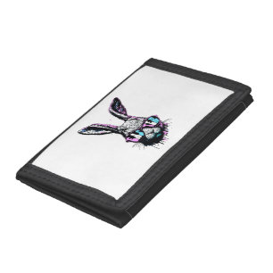 Groovi Rabbit Bunny Face With Sunglasses Easter Trifold Wallet
