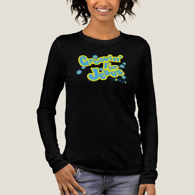 Groovin' For Jesus Retro+Style Christian Tri-Blend Shirt (Front)