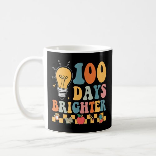Groovy 100 Days Brighter Hippie Teacher 100th Day  Coffee Mug
