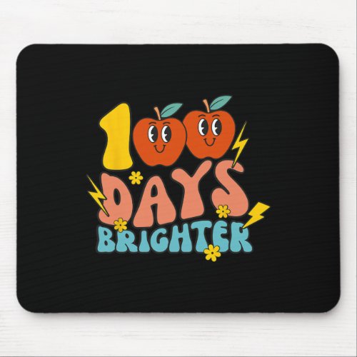 Groovy 100 Days Brighter Student 100th Day Of Scho Mouse Pad