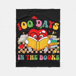 Groovy 100 Days In The Books Reading 100th Day Of Fleece Blanket