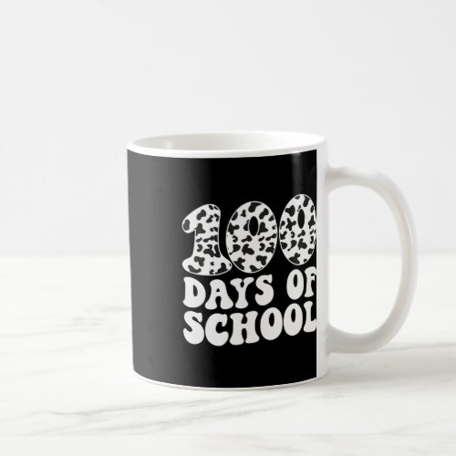 Groovy 100 Days Of School Cow Print 100th Day Scho Coffee Mug