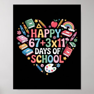 Groovy 100 Days Of School Math Equation 100th Day Poster