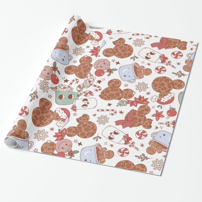 Groovy 12 Days of Christmas Gifts Wrapping Paper (Unrolled)