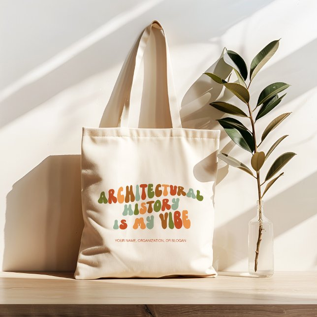 Groovy 1970s Architectural History is My Vibe Tote Bag (Creator Uploaded)