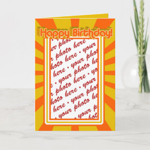 Groovy 1970's Retro Birthday Photo Frame Card