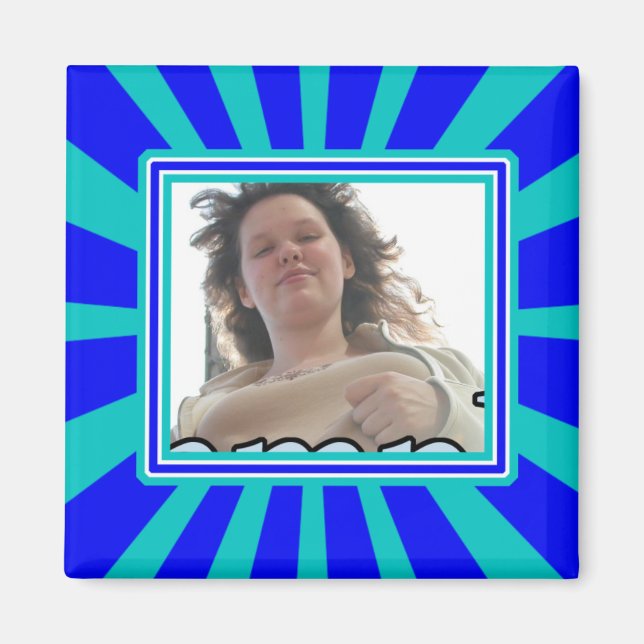 Groovy 1970's Retro Photo Frame Magnet (Front)