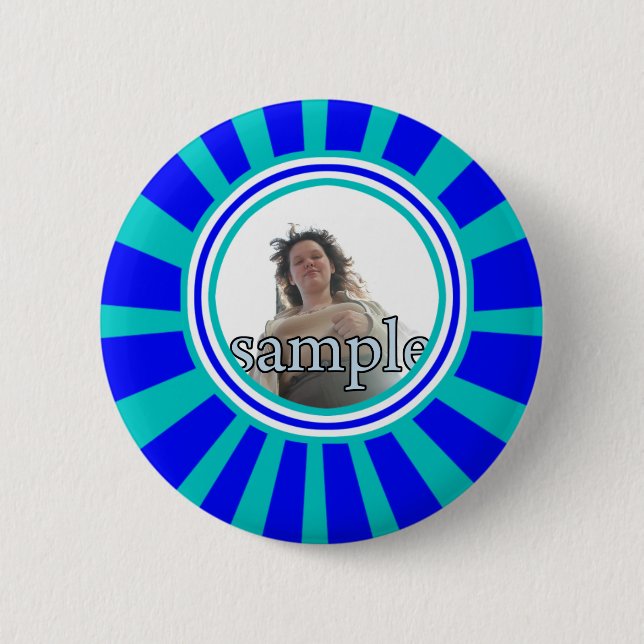 Groovy 1970's Retro Photo Frame Pinback Button (Front)