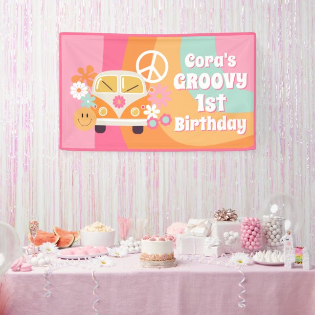 Groovy 1st Birthday Banner (Party)