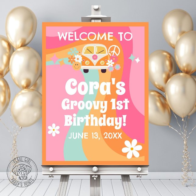 Groovy 1st Birthday Welcome Sign (Creator Uploaded)