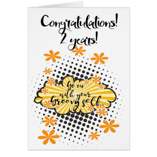 Groovy 2 year clean 12 step anniversary Card