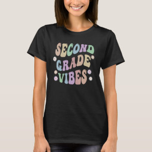 Groovy 2nd Grade Vibes School Teacher Second Gr Re T-Shirt
