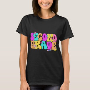 Groovy 2nd Second Grade Back To School Pencil Flor T-Shirt