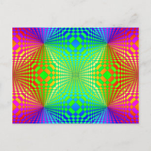 Groovy 3-D Retro Pattern Postcard
