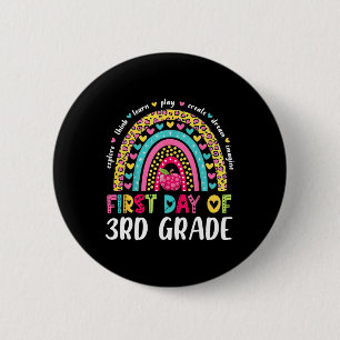 Groovy 3rd Grade Back To School First Day Of Third Button