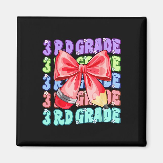 Groovy 3rd Grade Back To School First Day Of Third Magnet (Front)