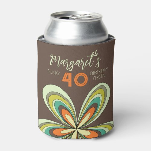 Groovy 40th Birthday Party 70s Hippie Flower  Can Cooler