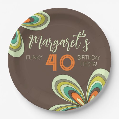 Groovy 40th Birthday Party 70s Hippie Flower  Paper Plates
